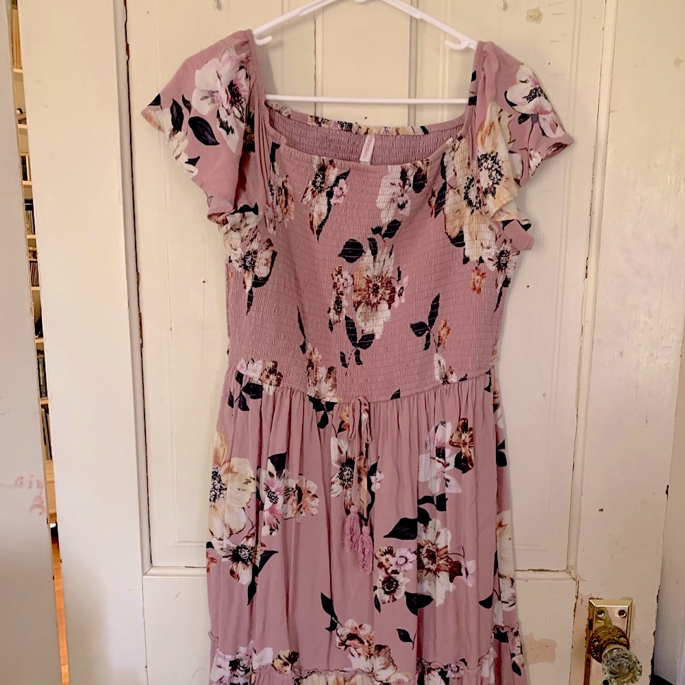 Xhilaration Lilac Floral Midi Dress